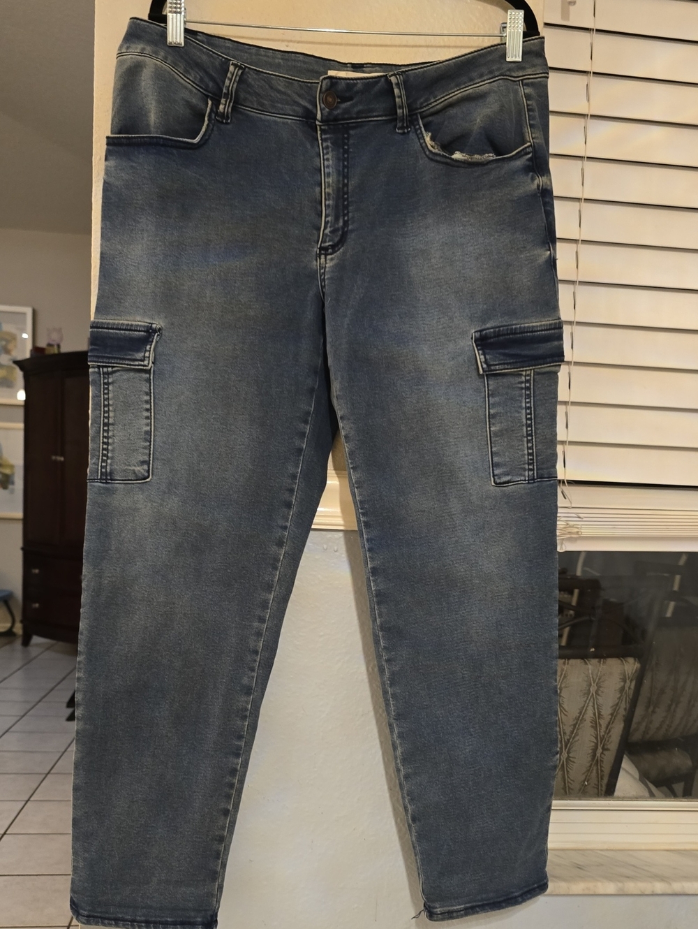 Est 1946 Denim Blue Cargo Pocket Jeans